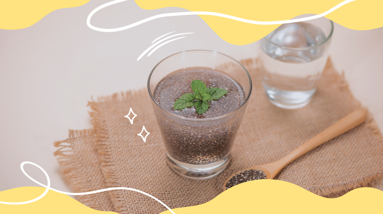 chia seeds in water