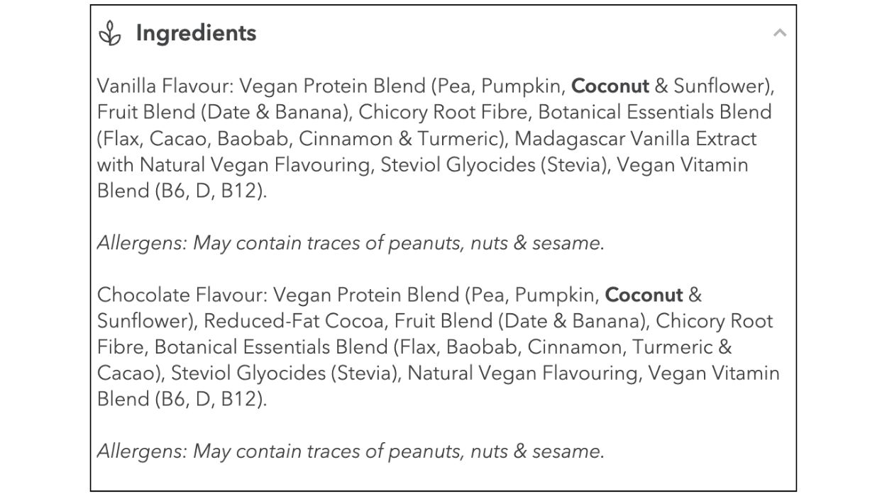 Wyldsson Vegan Protein Ingredients