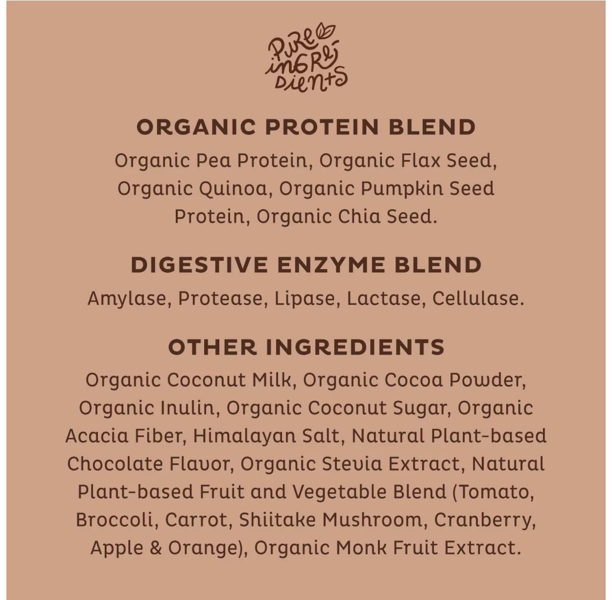 KOS Organic Plant Protein Powder Ingredients 