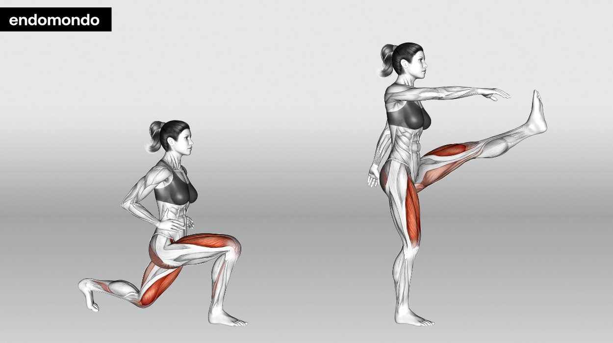 Lunges With Front Kicks