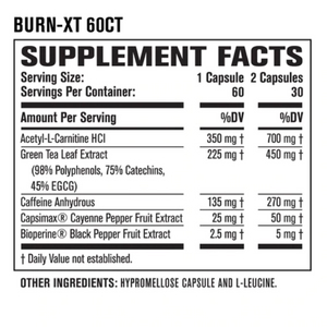 Burn XT Ingredients
