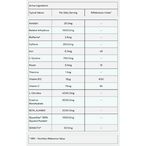 Myprotein THE Pre-Workout  Ingredients