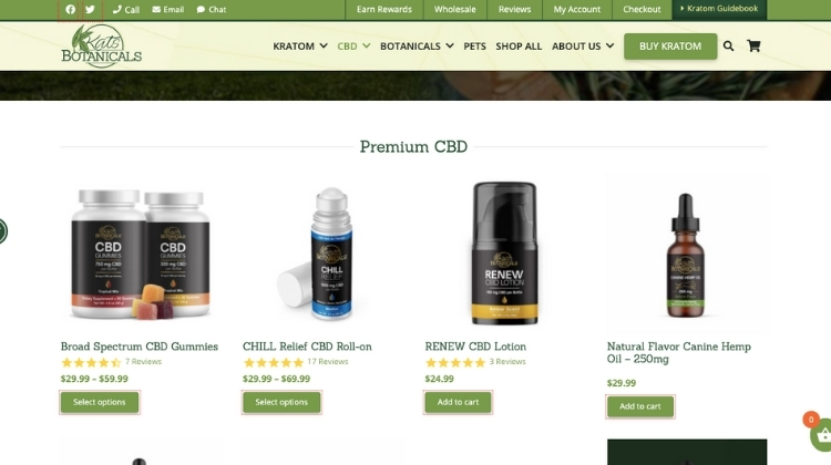 Now, click on the “CBD” tab to access their products list