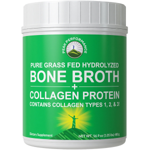 Peak Performance Hydrolyzed Grass-Fed Bone Broth + Collagen Protein Peptides Powder