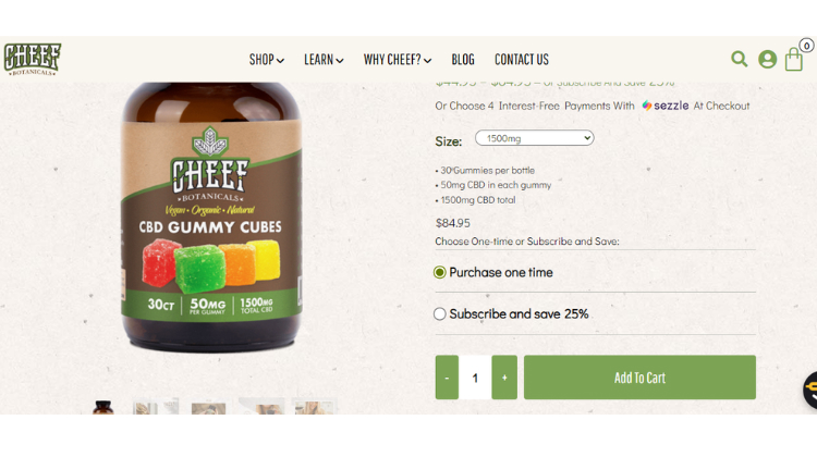 Update your shopping cart Cheef Botanicals Coupon Code